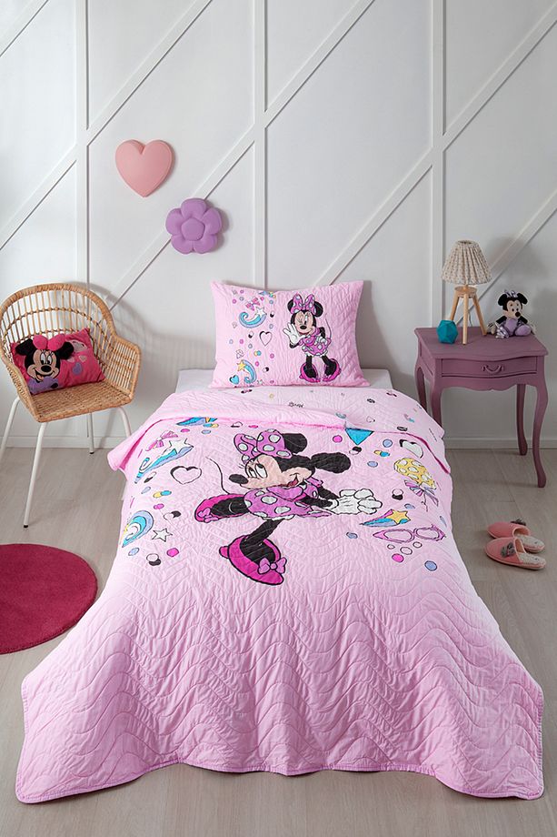 Minnie Mouse Icon Tek Kişilik Disney Lisanslı Çocuk Yatak Örtüsü 160x230 Cm - 1