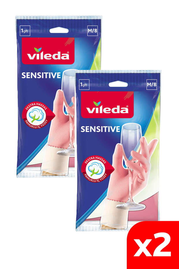 2 Paket Sensitive Orta Boy Bulaşık Eldiveni - 1