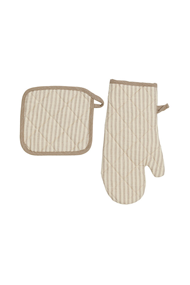 Natural Kitchen Gloves & Pot Holders Set - 1