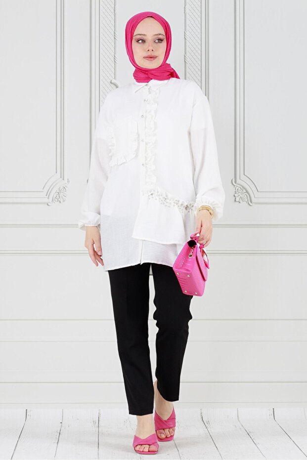تونيك الأميرة الأبيض المكشكش - 1