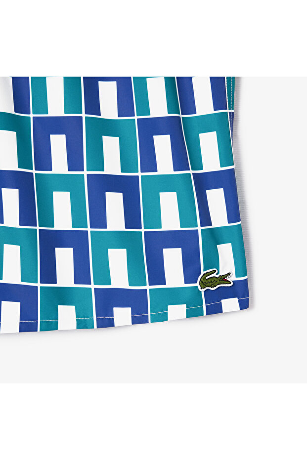 Robert George Erkek Baskılı Mavi Deniz Şortu - 7