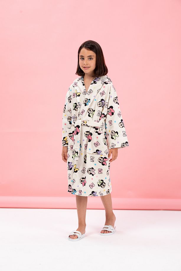 Minnie Mouse Colours Disney Lisanslı Kapüşonlu Çocuk Bornozu 5/6 Yaş - 2