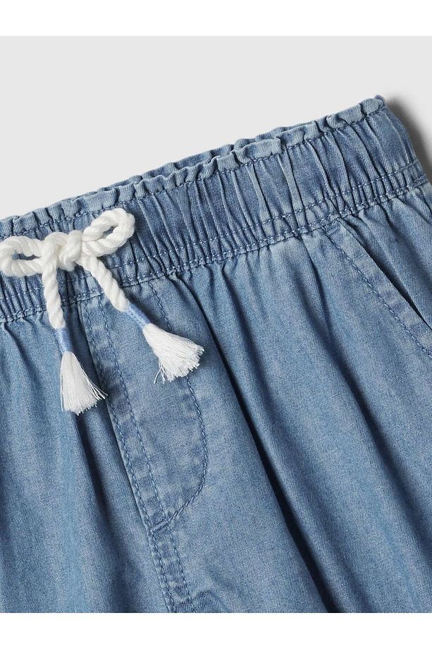 Kız Çocuk Açık Mavi Chambray Pull-On Şort - 2
