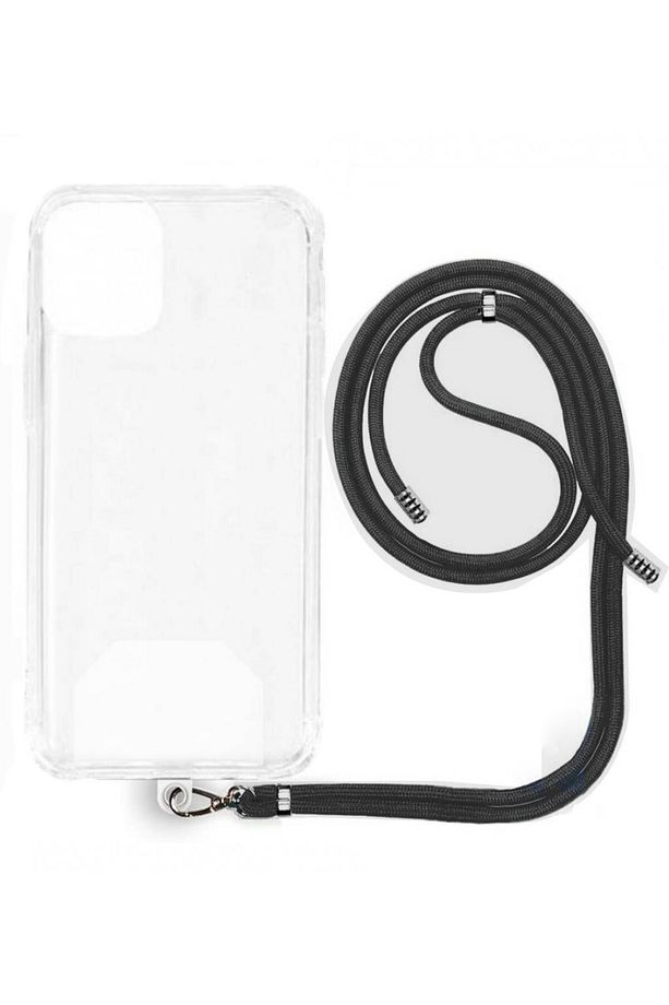 General Mobile GM 24 Pro İp Askılı Şeffaf Silikon Kılıf Siyah - 1