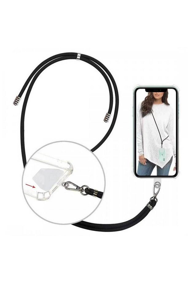 General Mobile GM 24 Pro İp Askılı Şeffaf Silikon Kılıf Siyah - 4