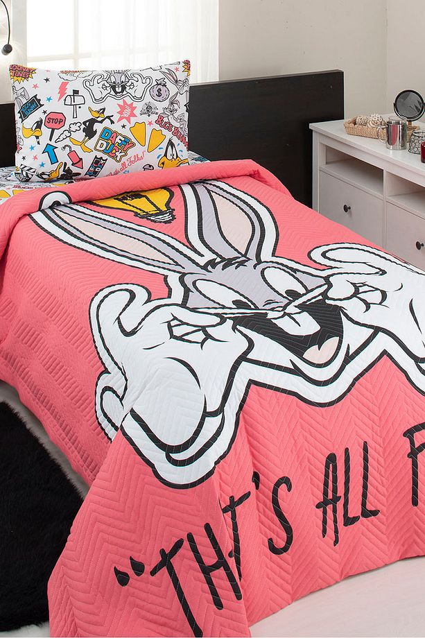 Bugs Bunny Smile Tek Kişilik Lisanslı Kapitone Çocuk Nevresim Takımı - 1