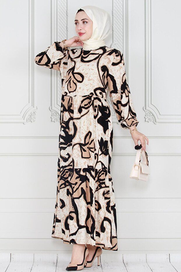فستان فيسكون بحزام من ليليوم - فيزون