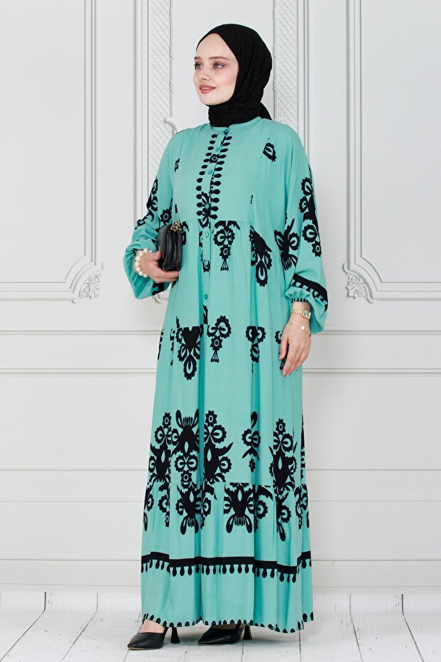 Rochie Viscon Verde Menta - Decolteu Si Robe - 2