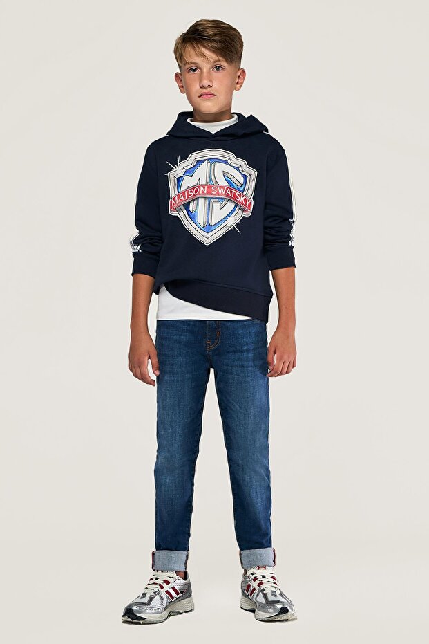 سويت شيرت للأولاد باللون الأزرق الداكن من BG Store