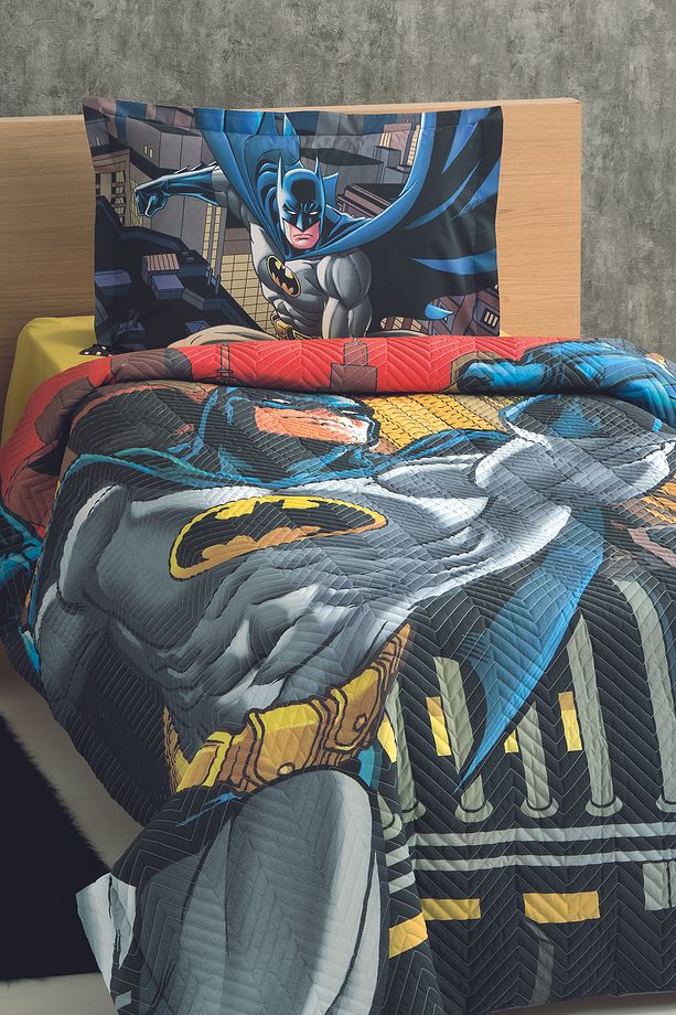 Batman Yellow Tek Kişilik Lisanslı Kapitone Çocuk Nevresim Takımı - 1