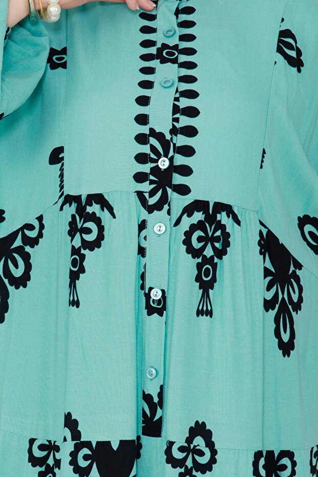 Rochie Viscon Verde Menta - Decolteu Si Robe - 4