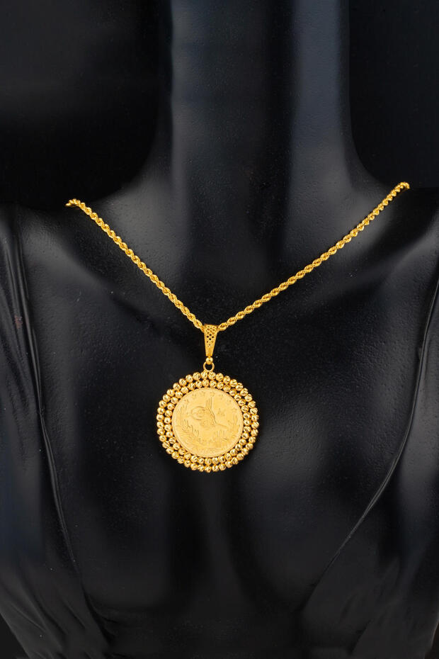 Tam Reşatlı 22 Ayar Altın Kolye - 2