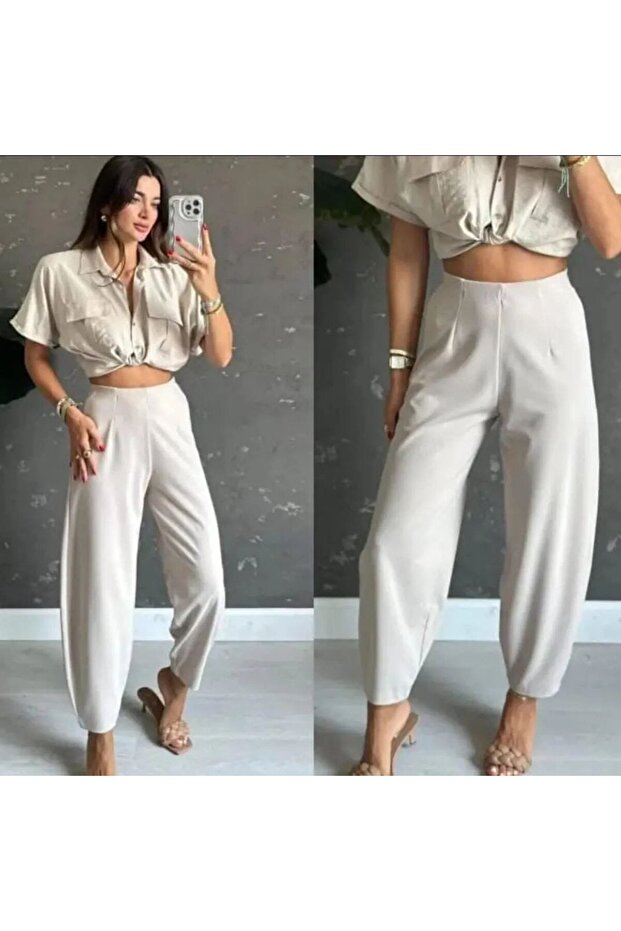 Women's Crepe Fabric Balloon Pants