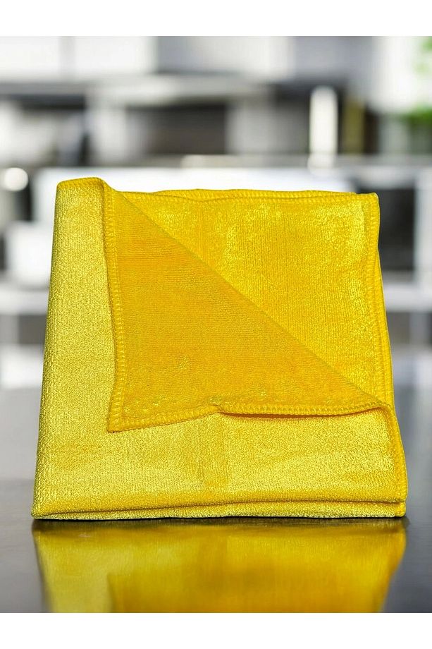 Süper Yüzey Temizlik Bezi 40x40 Cm Sarı - Kaliteli Mikrofiber - 2