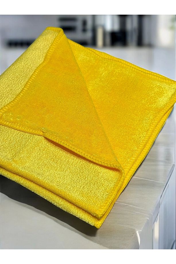 Süper Yüzey Temizlik Bezi 40x40 Cm Sarı - Kaliteli Mikrofiber - 5
