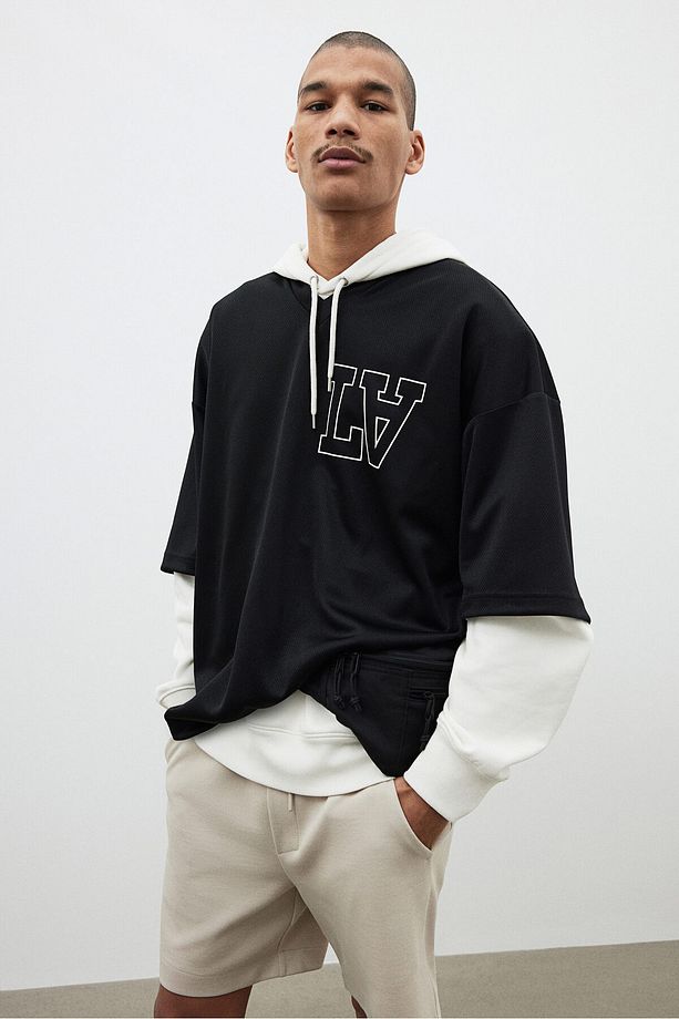 Oversized Fit Baskılı File Tişört - 3