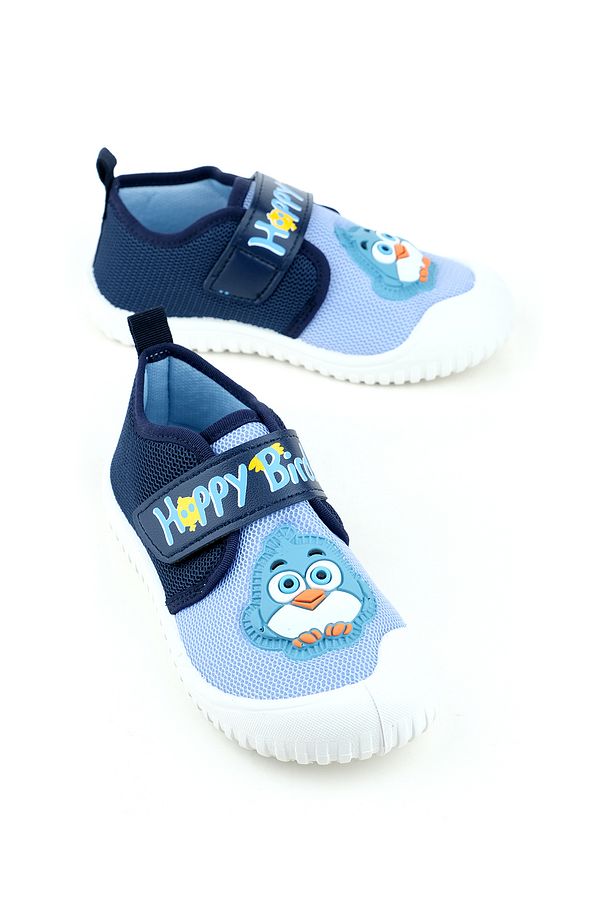 Yazlık Erkek Çocuk Keten Happy Bird Cırt Cırtlı Ayarlanabilir Ayakkabı - 1