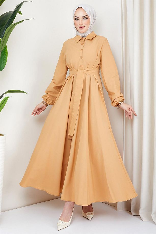 Kuşaklı Mevlana Elbise Camel - 6