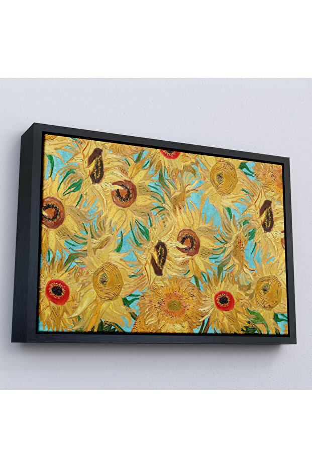 Ahşap Çerçeveli Vincent Van Gogh - Ayçiçekleri Tablo-7174 - 4