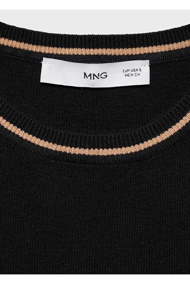 Kontrast Detaylı Triko Bluz - 8