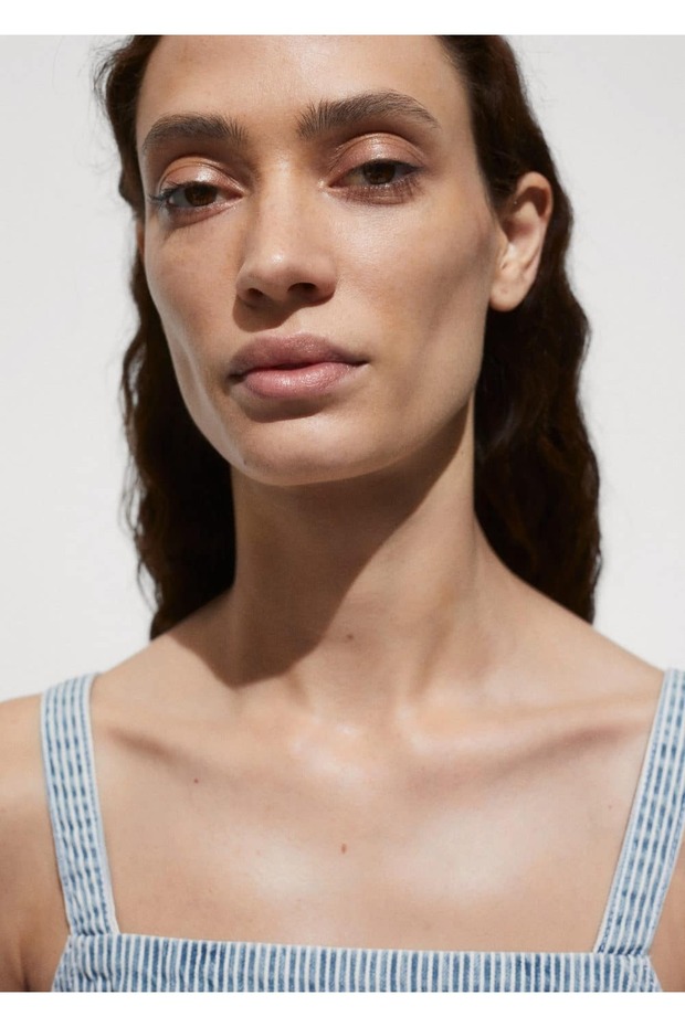 Denim cropped bluz - 5