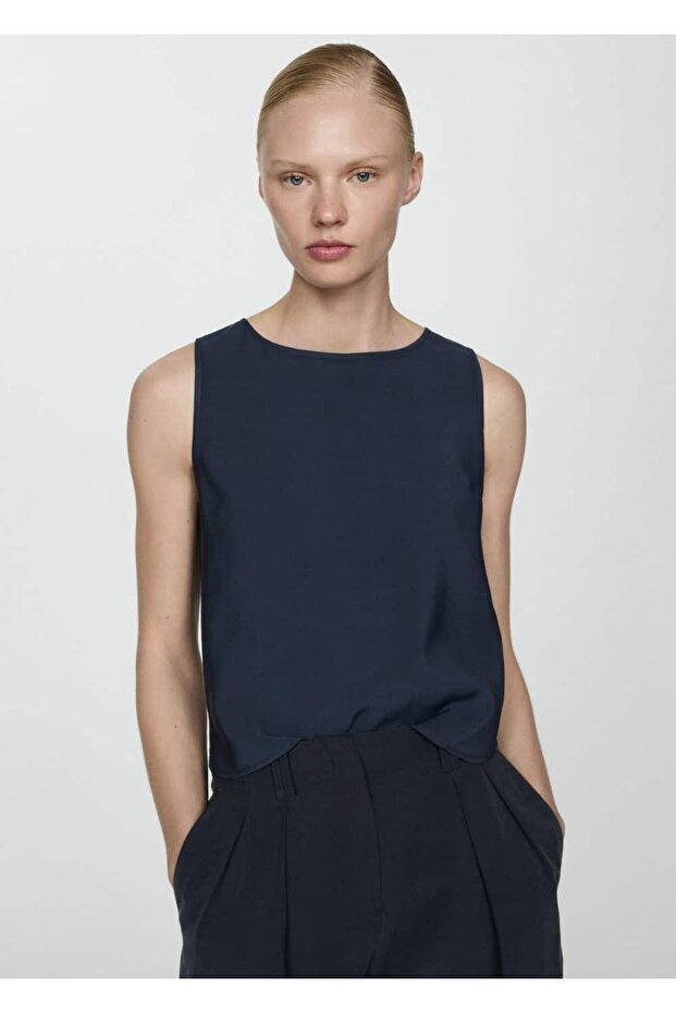 Askılı Dökümlü Bluz - 1