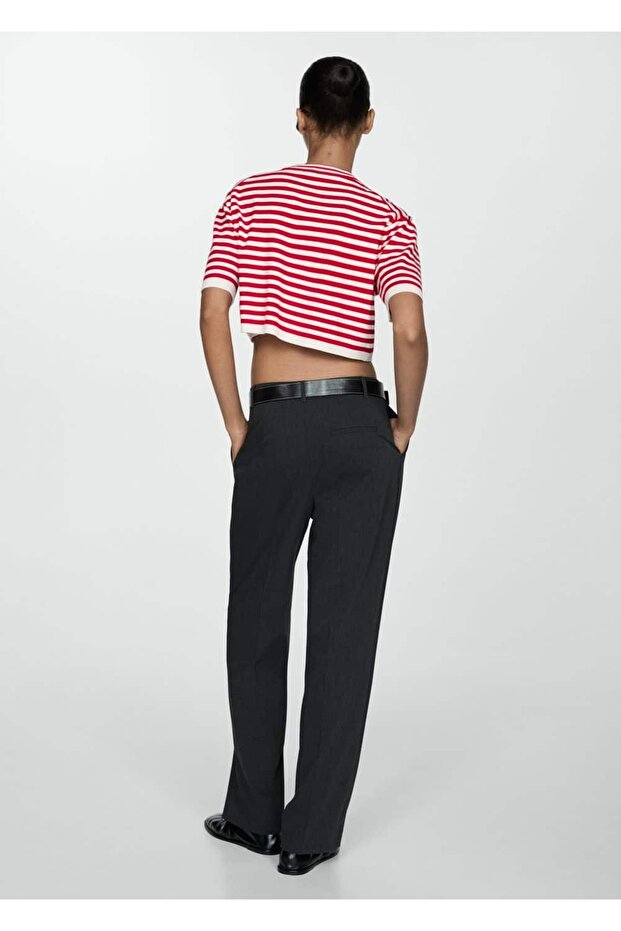 Çizgili kısa kazak - 4