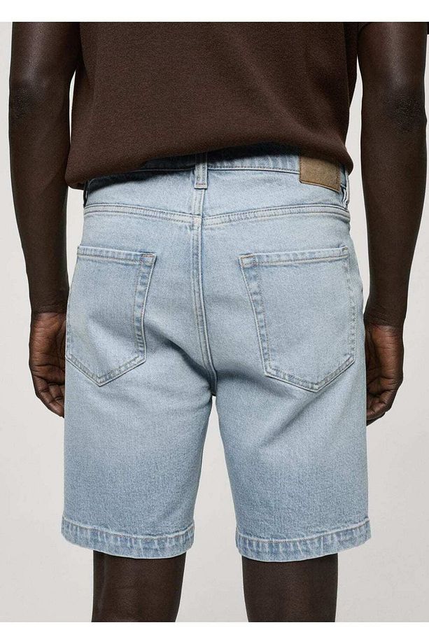Regular fit denim bermuda şort - 6