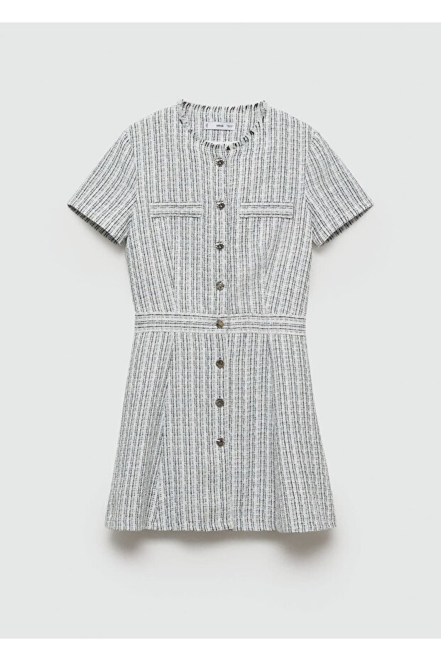 Düğmeli tüvit elbise - 3