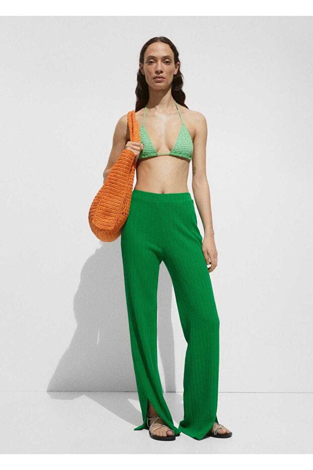 Düz kroşe pantolon - 7