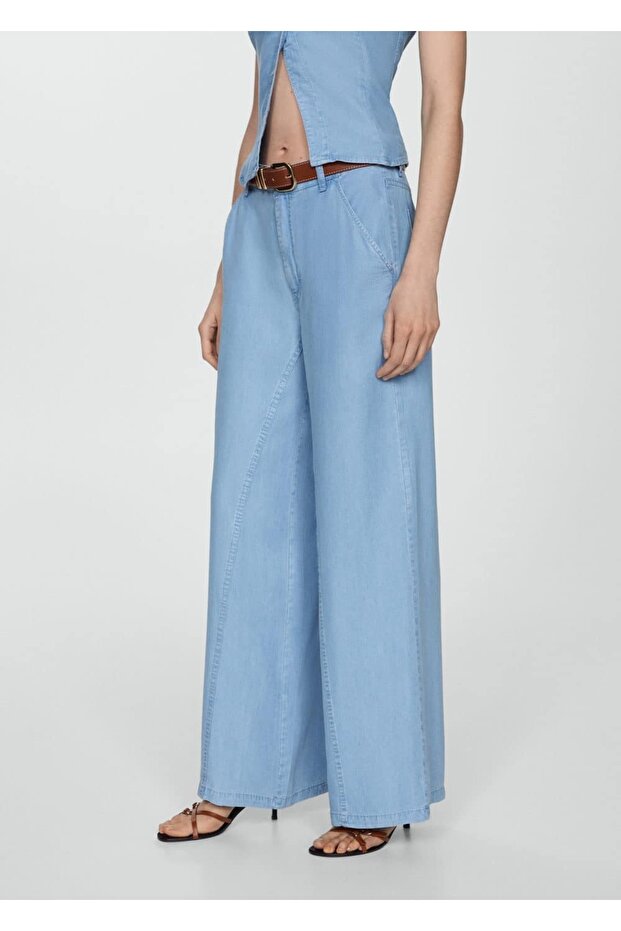 Wideleg lyocell pantolon - 1