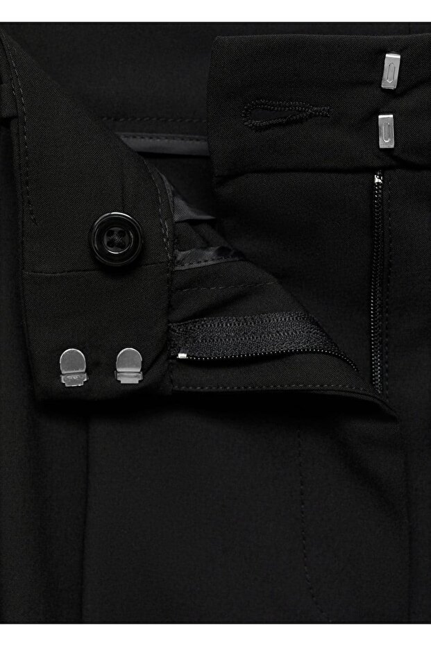 Pilili düz kesim pantolon - 7