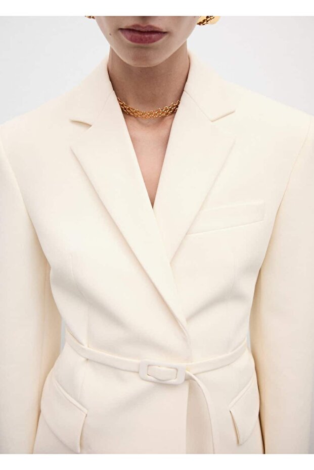 Kemerli Blazer Ceket - 6