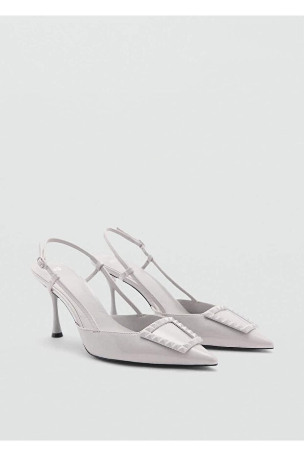 Patent Leather Open-Back Heeled Shoes
