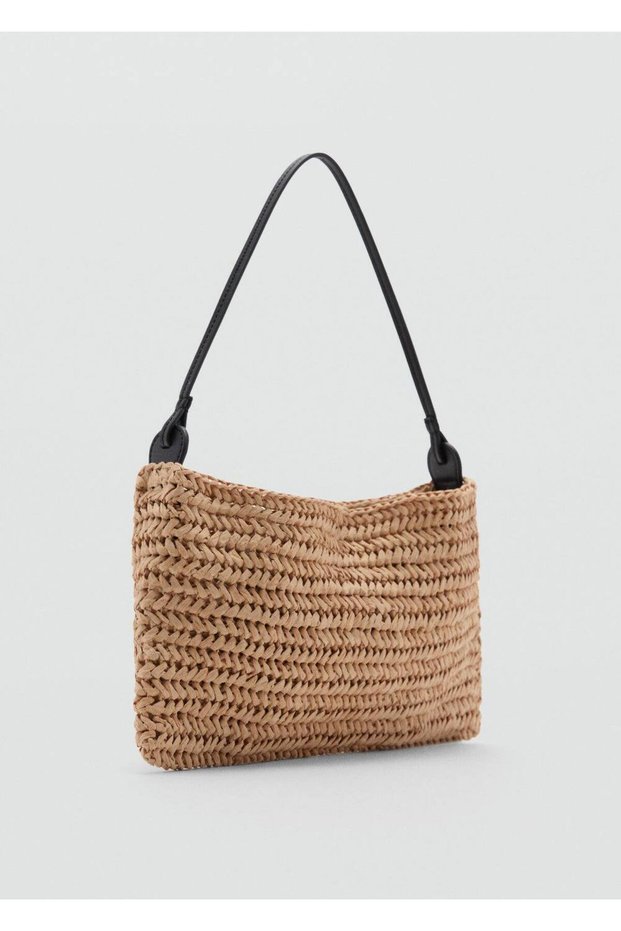 Natural fiber shoulder bag