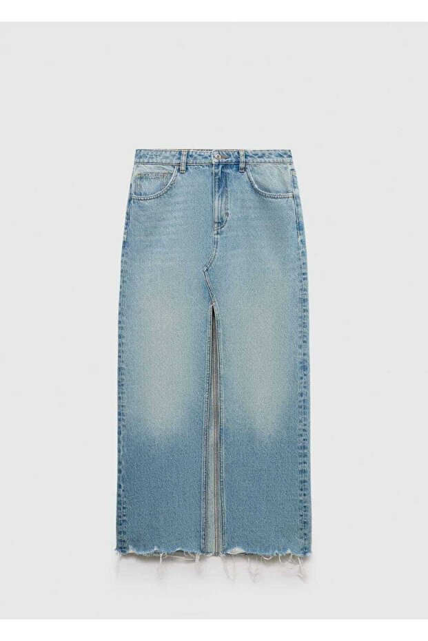 Dikişsiz denim etek - 3