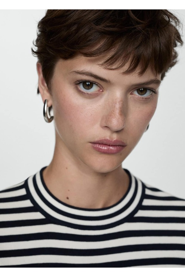 Çizgili kısa kazak - 6