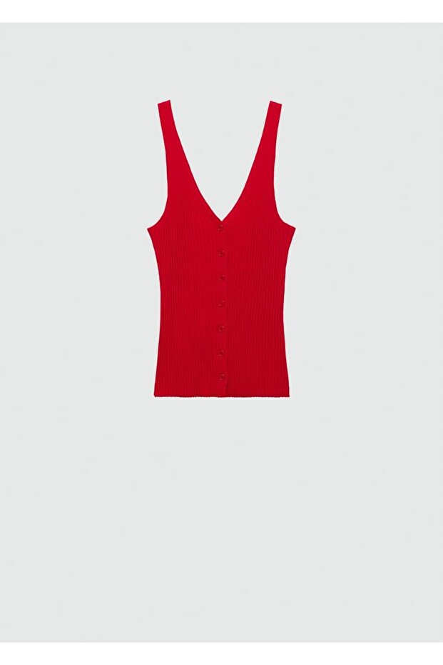 Düğmeli örgü bluz - 3