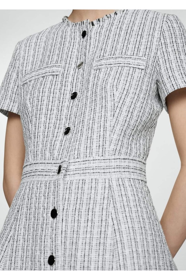 Düğmeli tüvit elbise - 6