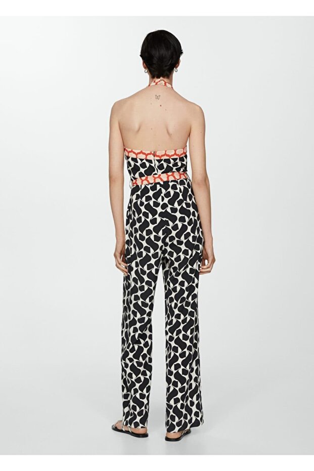 Kuşaklı, desenli tulum - 4