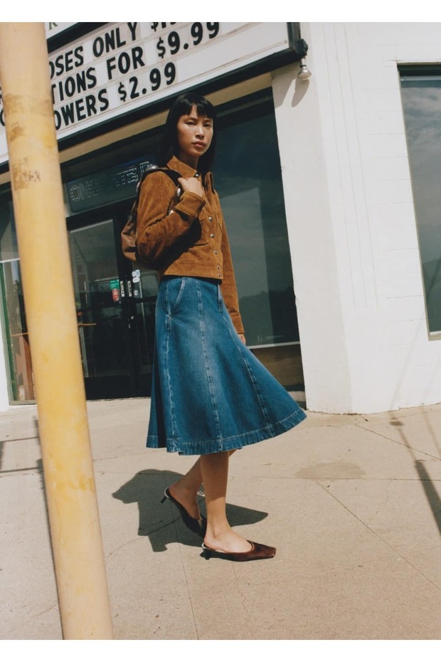 Arkası açık deri topuklu ayakkabı - 8