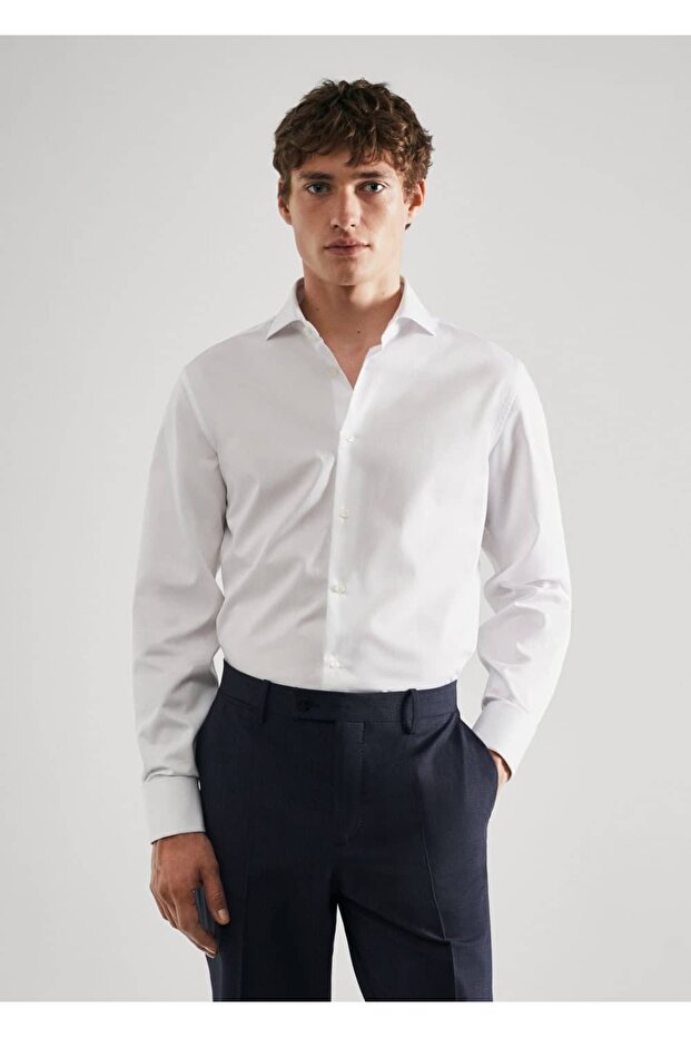 Normal Kesim Manşetli Gömlek - 1