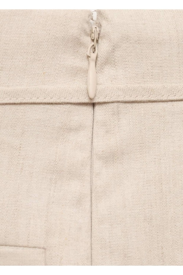 Keten Bağ Detaylı Şort - 5