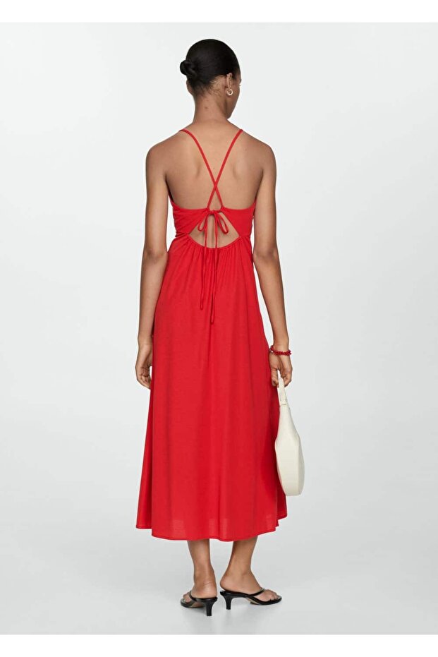 Büzgülü midi boy elbise - 3