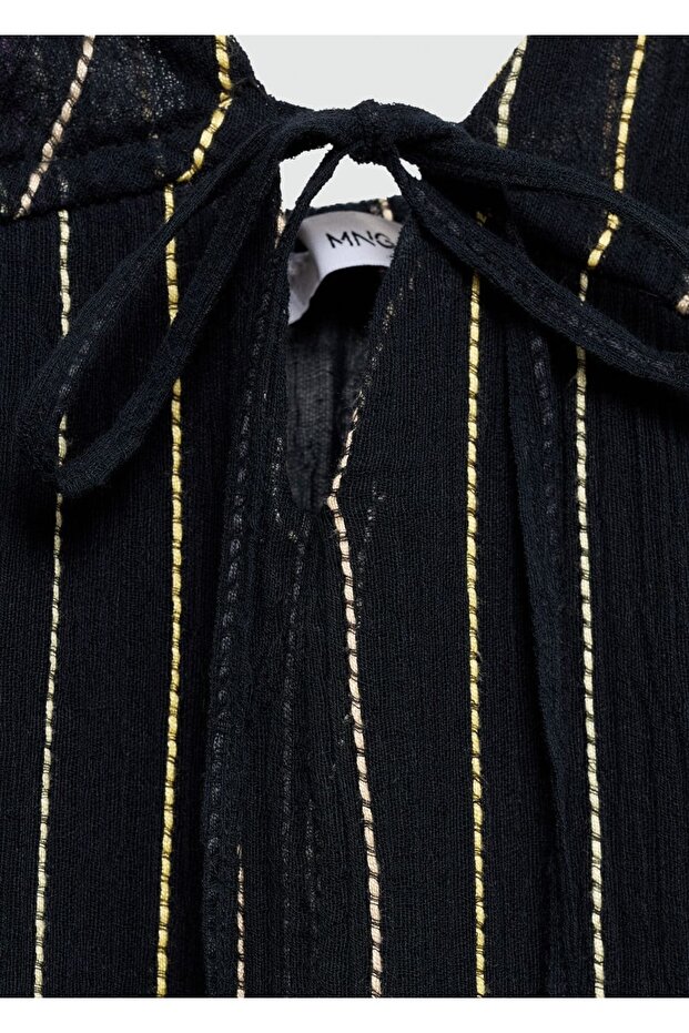 Dekoratif Dikişli Askılı Elbise - 7