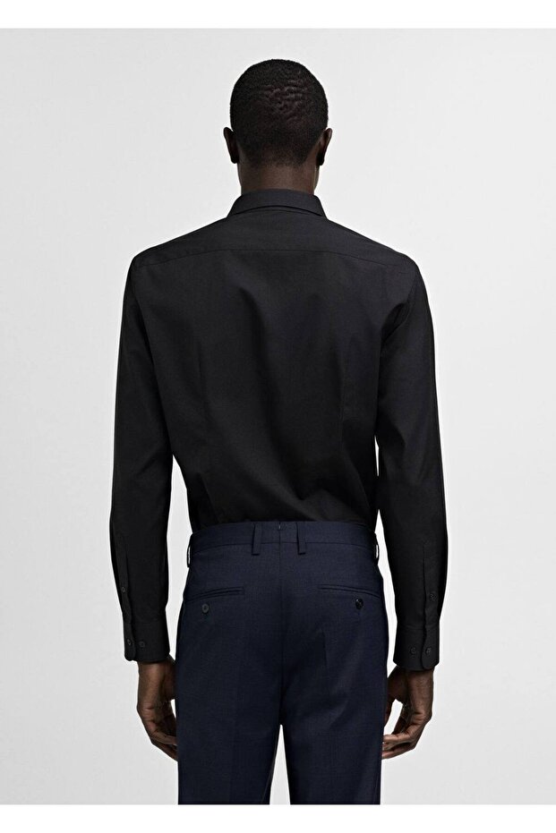 Slim Fit Pamuklu Poplin Gömlek - 4