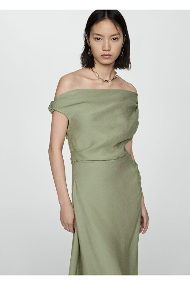 Asimetrik pilili elbise - 1