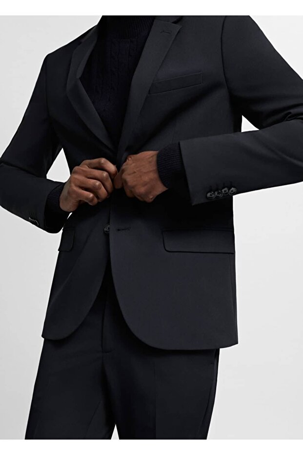 Streç kumaştan süper dar kesim blazer ceket - 5
