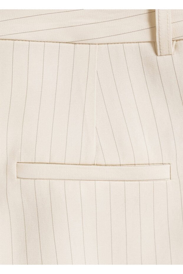 Düz kesim çizgili Bermuda şort - 5