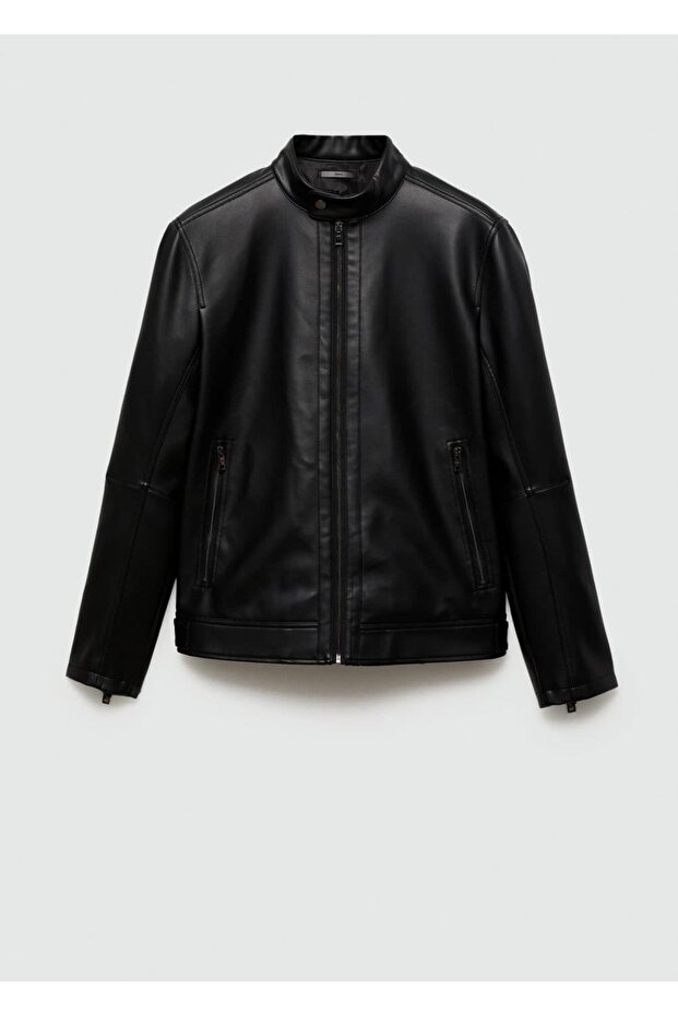 Napa leather effect short jacket - 3